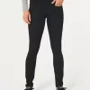 Low-Rise Black Super Skinny Jeans