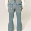Low-Rise Butterfly Embroidery Medium Wash Bootcut Jeans