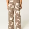 Low-Rise Cow Print Baggy Jeans