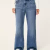 Low-Rise Dark Wash Baggy Jeans