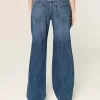 Low-Rise Dark Wash Baggy Jeans