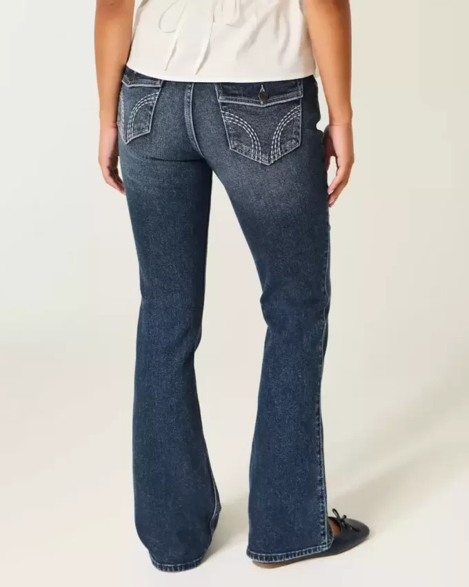 Low-Rise Dark Wash Bootcut Jeans