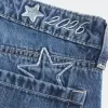 Low-Rise Dark Wash Class of ’26 Embroidered Baggy Jeans