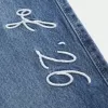 Low-Rise Dark Wash Class of ’26 Embroidered Baggy Jeans