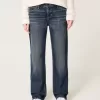 Low-Rise Dark Wash Loose Jeans