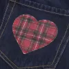 Low-Rise Dark Wash Plaid Pocket Denim Mini Skort Low-Rise Dark Wash Plaid Pocket Denim Mini Skort