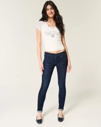 Low-Rise Dark Wash Super Skinny Jeans