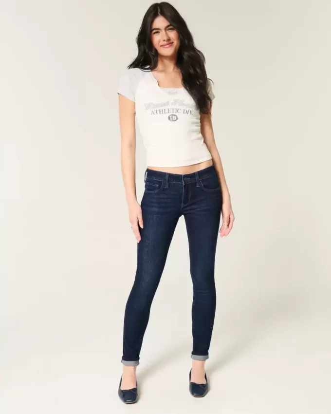 Low-Rise Dark Wash Super Skinny Jeans