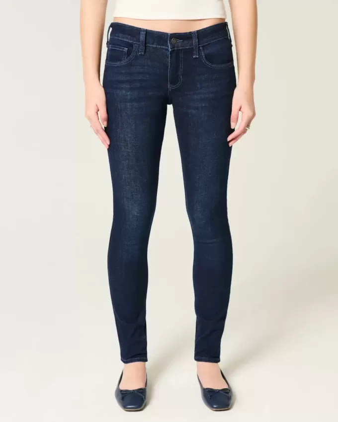 Low-Rise Dark Wash Super Skinny Jeans