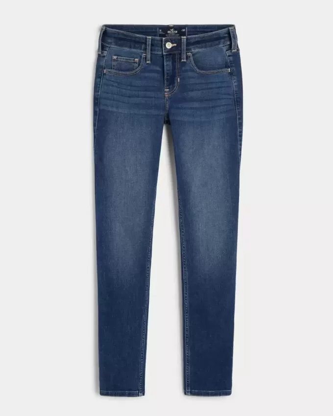 Low-Rise Dark Wash Super Skinny Jeans