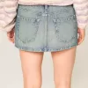 Low-Rise Denim Mini Skirt