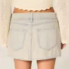 Low-Rise Denim Mini Skort