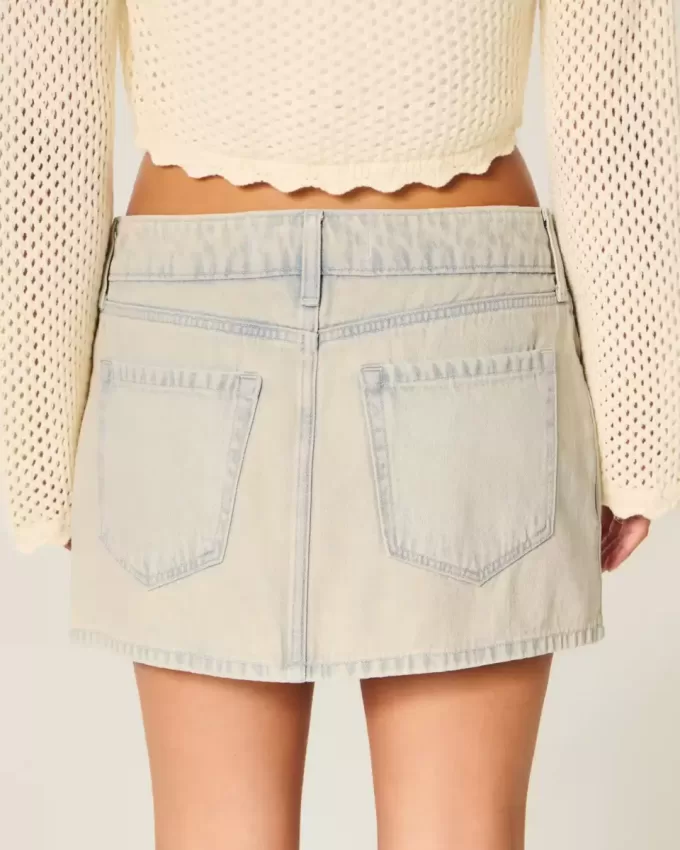 Low-Rise Denim Mini Skort