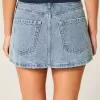 Low-Rise Denim Mini Skort