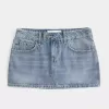 Low-Rise Denim Mini Skort