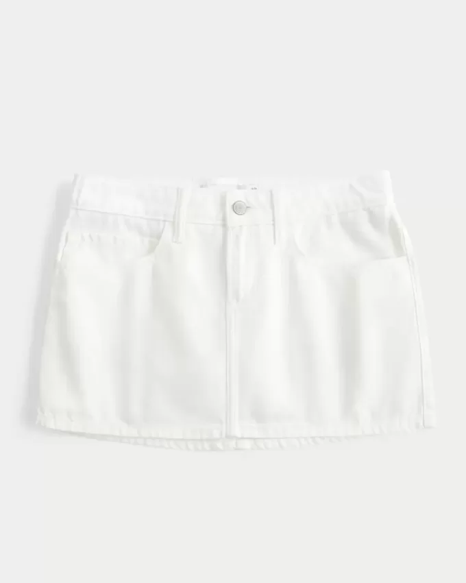 Low-Rise Denim Mini Skort