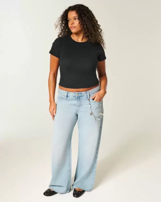 Low-Rise Distressed Baggy Jeans