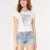 Low-Rise Distressed Light Wash Denim Shorts