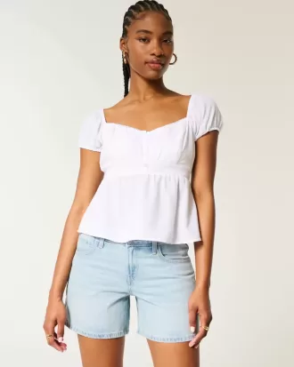 Low-Rise Light Wash Baggy Denim Carpenter Shorts 5″