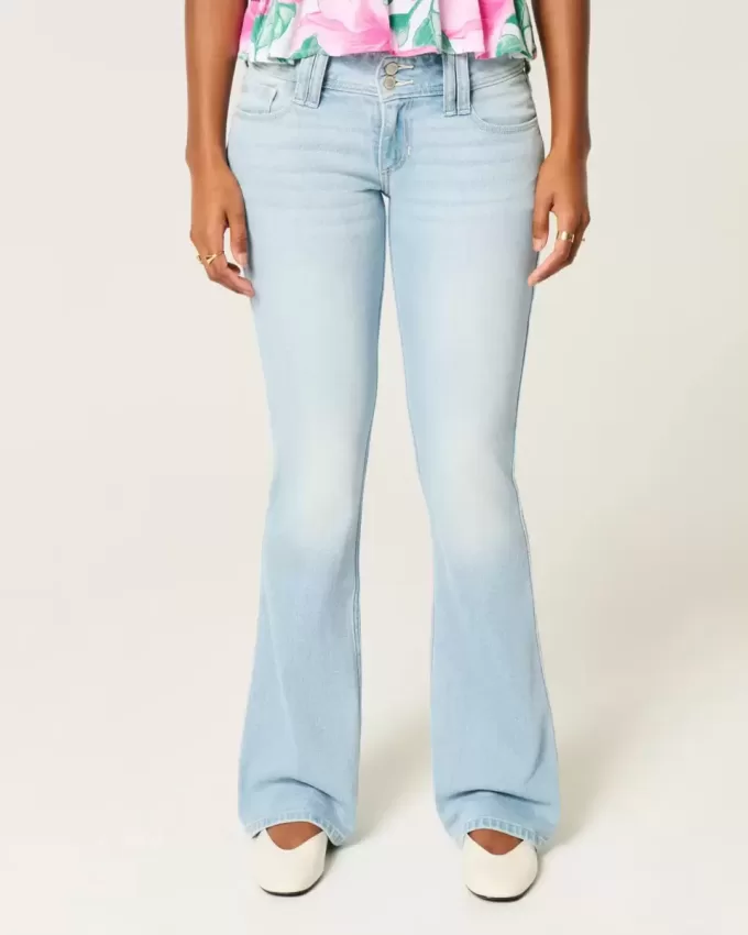 Low-Rise Light Wash Bootcut Jeans