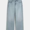 Low-Rise Light Wash Comfort Waistband Baggy Jeans