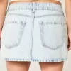 Low-Rise Light Wash Denim Mini Skort