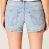 Low-Rise Light Wash Denim Shortie Shorts
