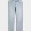 Low-Rise Light Wash Relaxed Straight Jeans
