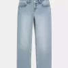 Low-Rise Light Wash Relaxed Straight Jeans