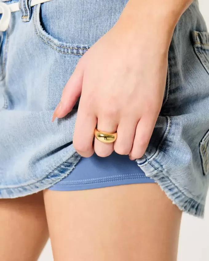 Low-Rise Light Wash Shoelace Denim Mini Skort