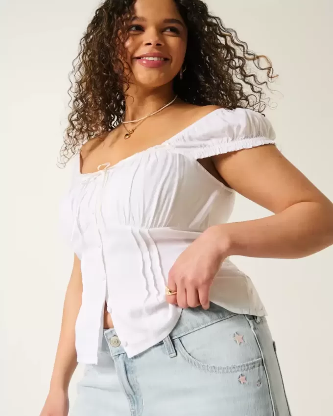 Low-Rise Light Wash Star Embroidery Baggy Jeans