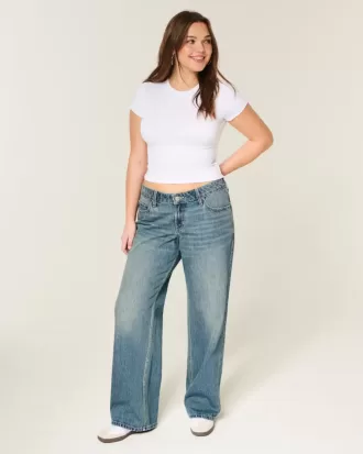 Low-Rise Medium Wash Baggy Jeans