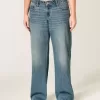 Low-Rise Medium Wash Baggy Jeans