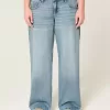 Low-Rise Medium Wash Baggy Jeans