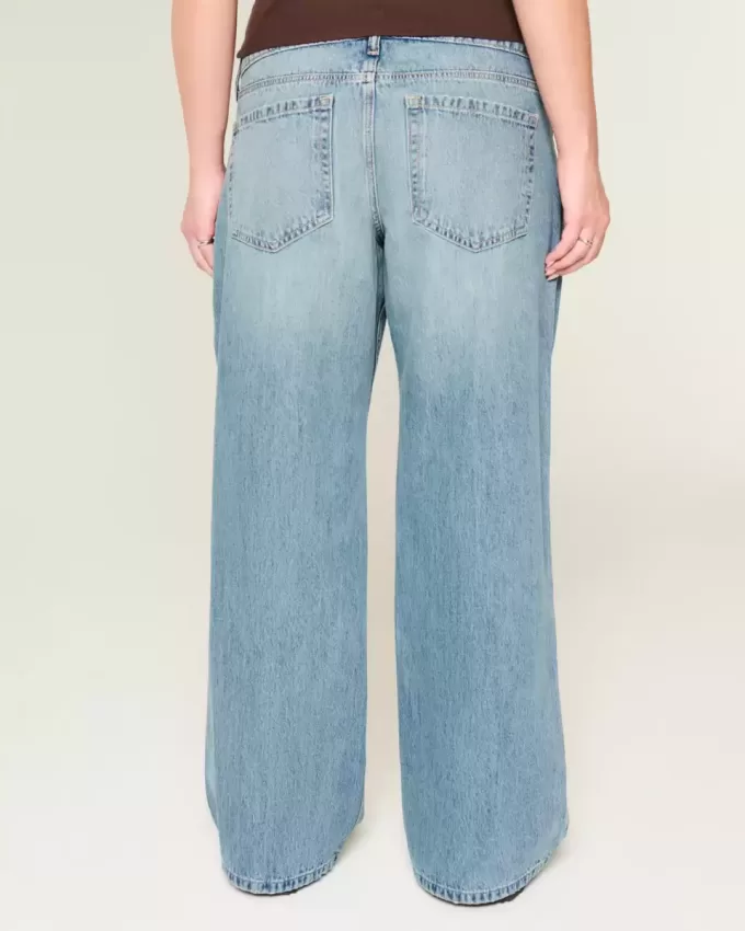Low-Rise Medium Wash Baggy Jeans