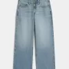 Low-Rise Medium Wash Baggy Jeans