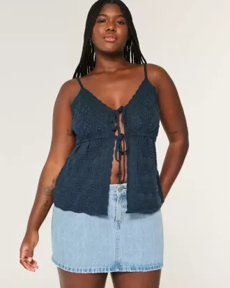 Low-Rise Medium Wash Denim Mini Skort