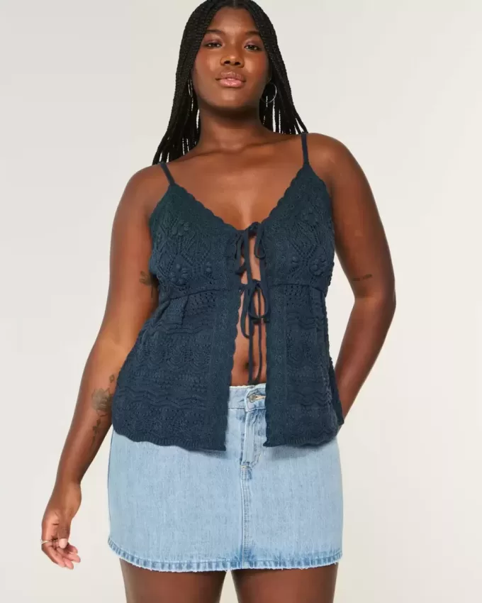 Low-Rise Medium Wash Denim Mini Skort