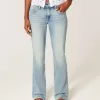 Low-Rise Medium Wash Embroidered Butterfly Bootcut Jeans