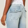 Low-Rise Medium Wash Embroidered Butterfly Bootcut Jeans