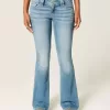 Low-Rise Medium Wash Embroidered Florals Bootcut Jeans
