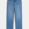 Low-Rise Medium Wash Loose Jeans