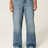 Low-Rise Medium Wash Los Angeles Graphic Baggy Jeans
