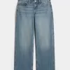 Low-Rise Medium Wash Los Angeles Graphic Baggy Jeans