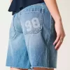 Low-Rise Medium Wash Number Graphic Baggy Jort
