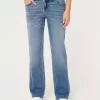 Low-Rise Medium Wash Relaxed Straight Jeans