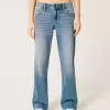Low-Rise Medium Wash Relaxed Straight Jeans