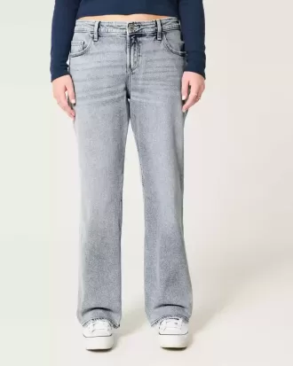 Low-Rise Medium Wash Relaxed Straight Jeans