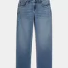 Low-Rise Medium Wash Relaxed Straight Jeans