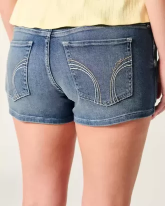 Low-Rise Medium Wash Shortie Shorts